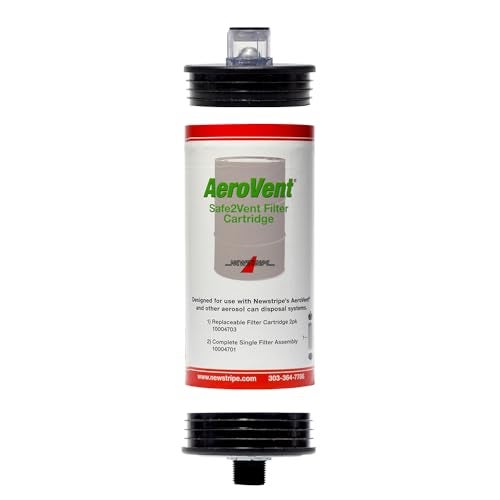 Newstripe AeroVent Safe2Vent Single Filter Assembly (Part #10004701) | Fits Single-Can Systems | Reusable Top, Base & Filter Cartridge | Viz-a-Ball Indicator | Compliant in All 50 States | Made in USA - Image 1