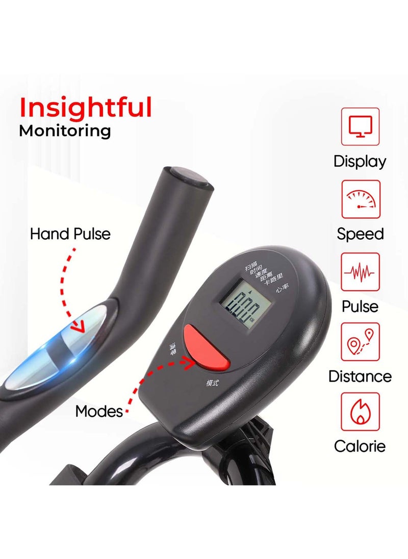 SPARNOD FITNESS SSB-08 Spin Bike Exercise Cycle for Home Gym with 8kg Flywheel, LED Display, Pulse Sensor, Adjustable Resistance, Silent Belt Drive, 4-way Adjustable Cushioned Seat and 2-way Handlebar
