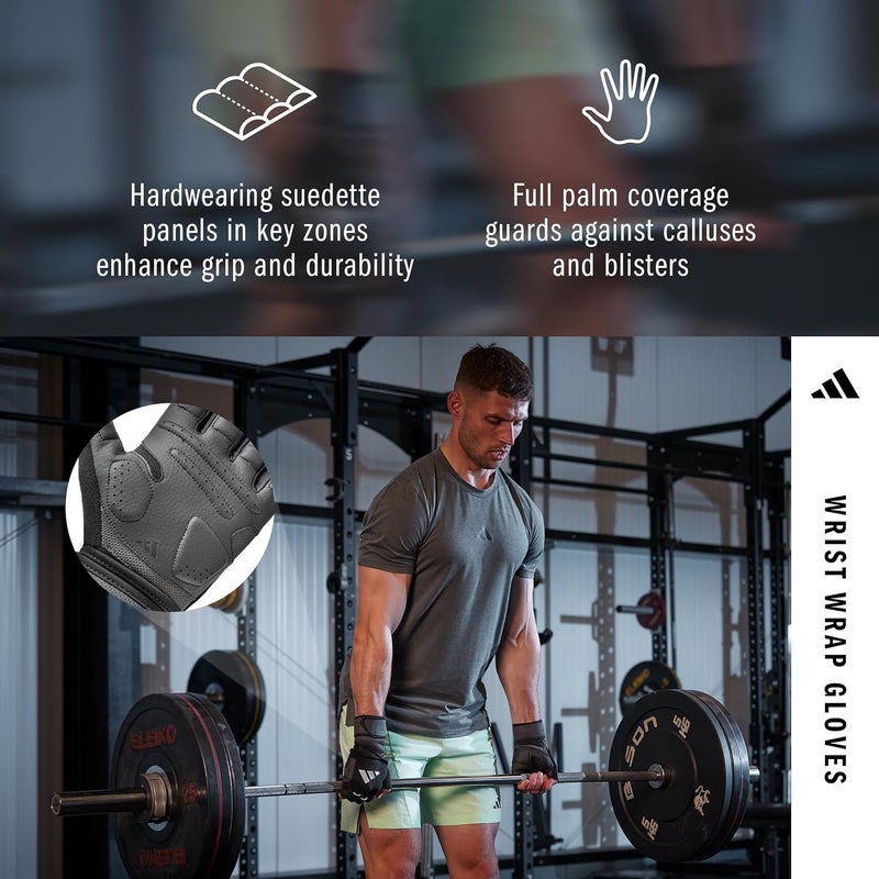adidas Wrist Wrap Training Gloves - XS - Image 4