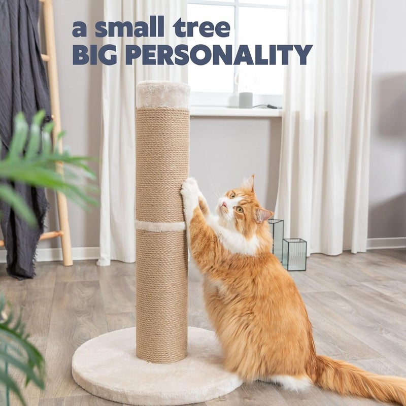Trixie Rue Cat Scratching Post 31.5 Inch - Cat Scratcher with Soft Fabric Covering Base and Durable Sisal Rope - for Large Cats - in Beige - Image 2