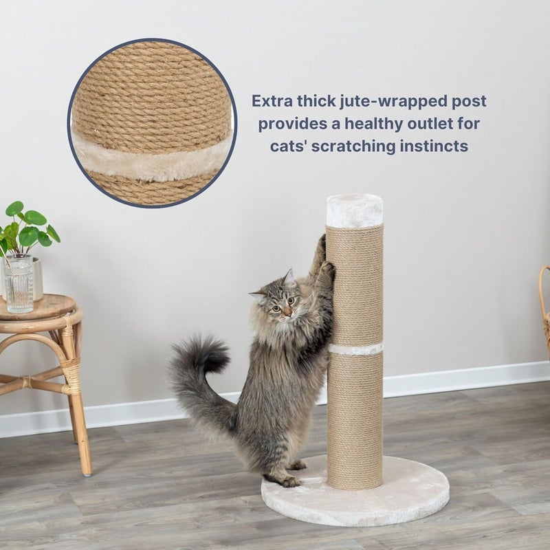 Trixie Rue Cat Scratching Post 31.5 Inch - Cat Scratcher with Soft Fabric Covering Base and Durable Sisal Rope - for Large Cats - in Beige - Image 4