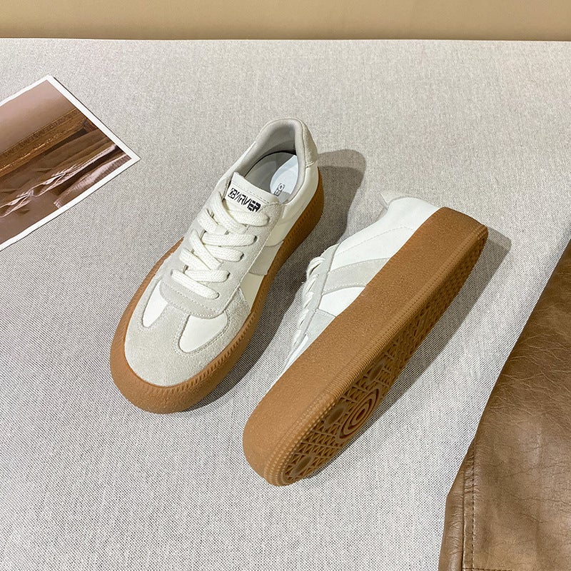 Vintage German Trainer Thick Sole White Sneakers for Women - Image 4