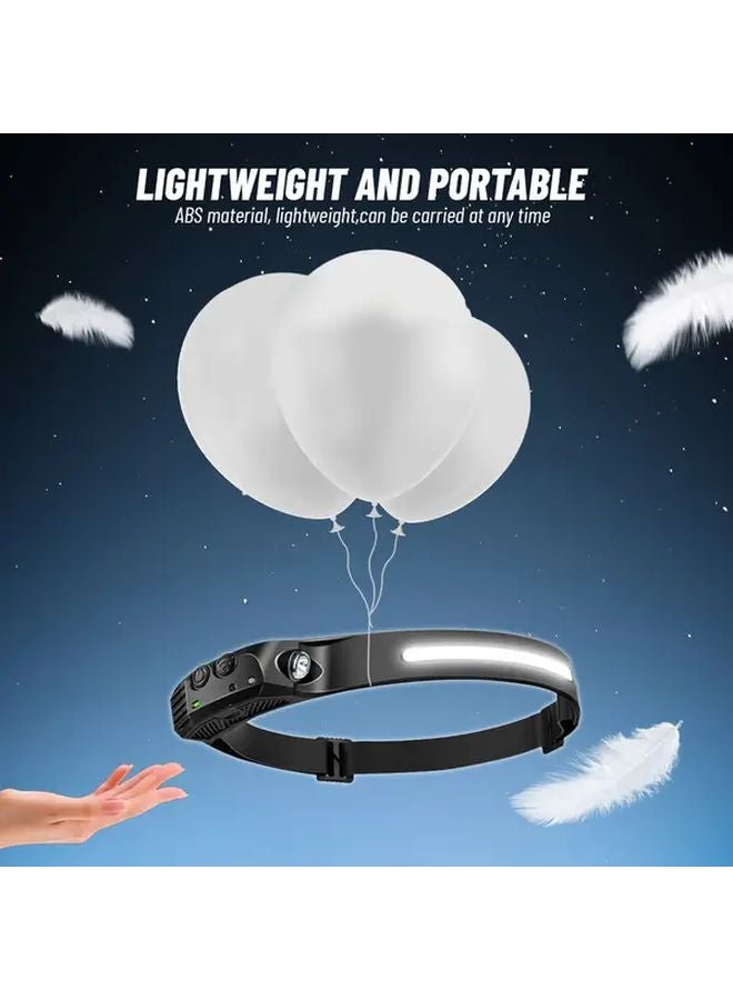 Rechargeable Motion Sensor COB Headlamp Hands Free LED Light For Outdoor Camping - Image 3
