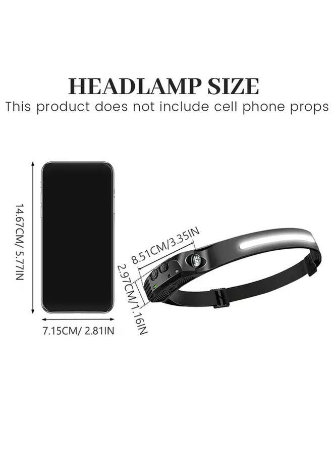 Rechargeable Motion Sensor COB Headlamp Hands Free LED Light For Outdoor Camping - Image 4