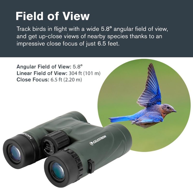 Celestron Nature DX 10x32mm Roof Binoculars - Green - Image 5