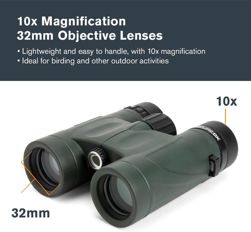 Celestron Nature DX 10x32mm Roof Binoculars - Green - Image 2