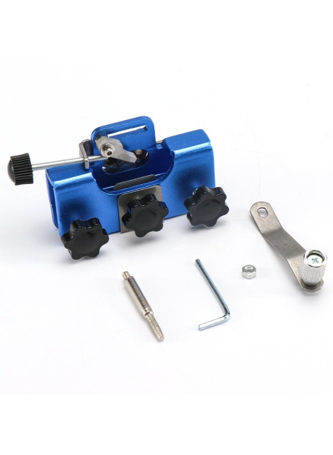 Portable Hand-Crank Chain Sharpener - Blue (3 Grinding Heads) - Stainless Steel & Alloy Material, Cross-Border New Chain Grinding Tool for Home Use - Image 1