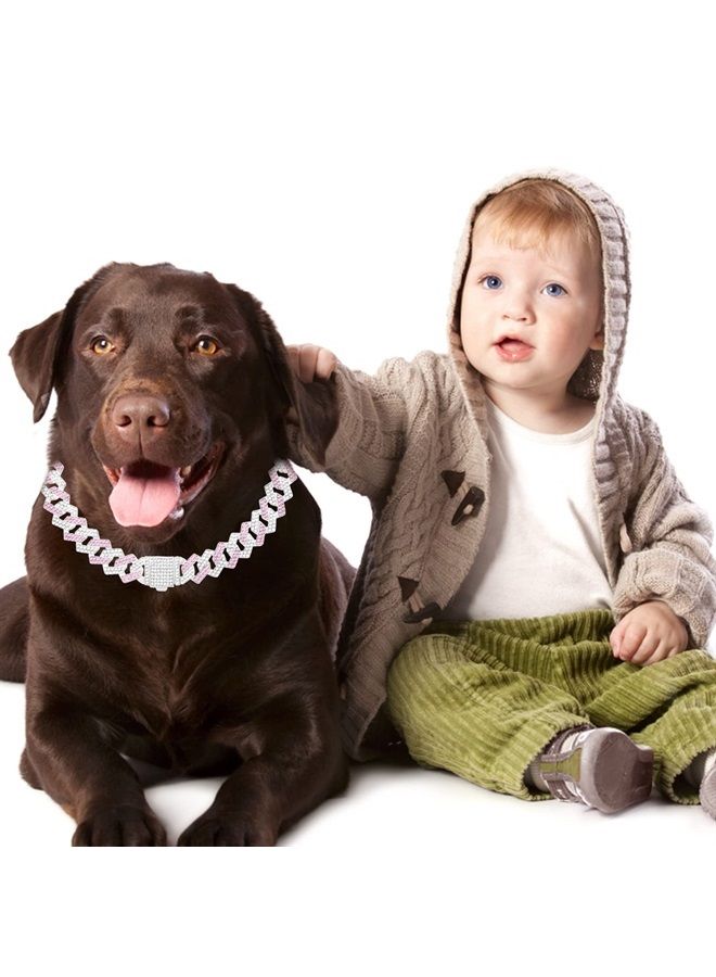 KOLODOGO Metal Cuban Diamond Dog Chain Dog Training Chain with Secure Buckle Pet Collars for Large Medium Dogs - Image 2