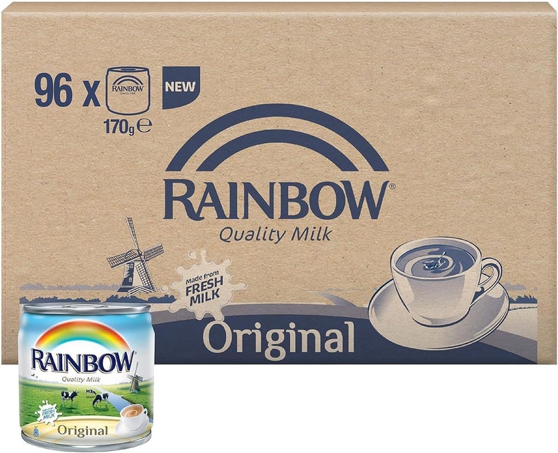 Rainbow Original Vitamin D Evaporated Liquid Milk - 96 x 170g - Image 1