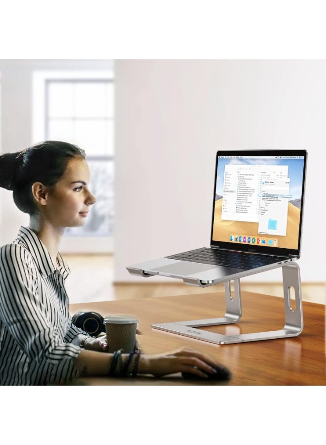 BESIGN LS03 Aluminum Laptop Stand, Ergonomic Detachable Computer Stand, Notebook Riser Compatible with Air, Pro, Dell, HP, Lenovo More 10-15.6" Laptops, Silver - Image 4