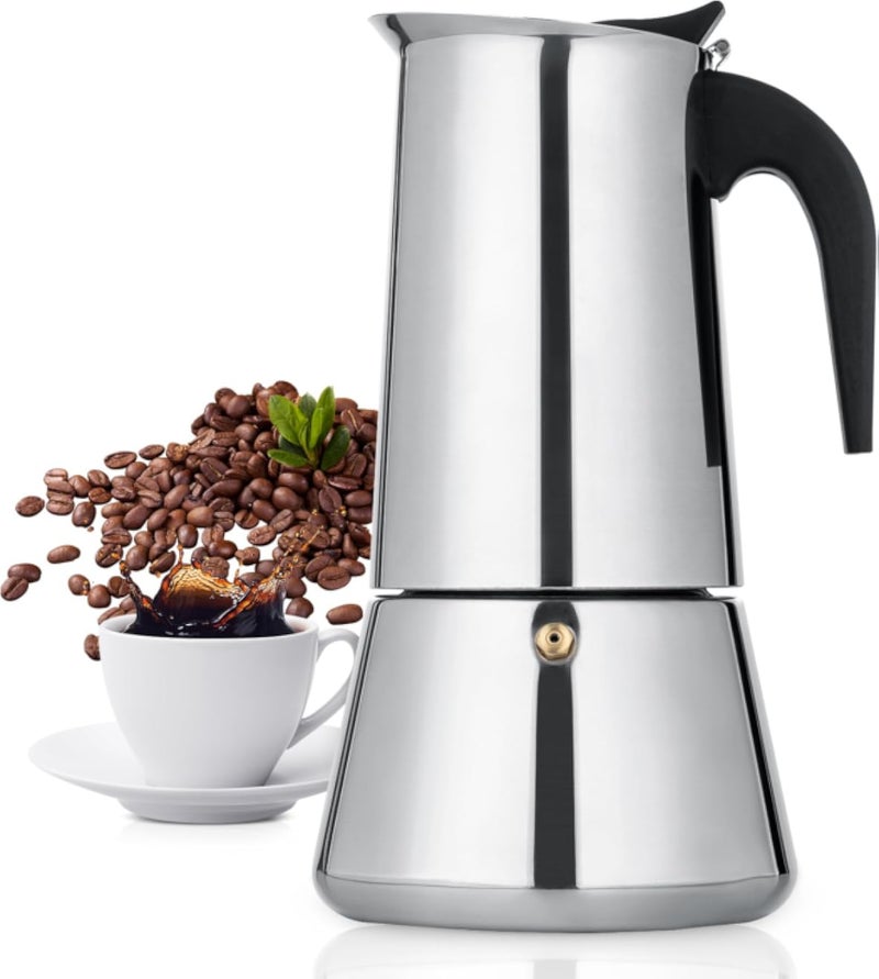 Stovetop Espresso Maker, Moka Pot, Italian Coffee Maker Percolator, Stainless Steel Espresso Pots Stove Top 12 cup/20oz, for Induction Cookers, all Hobs, Cafe Maker for Camping, Teatime