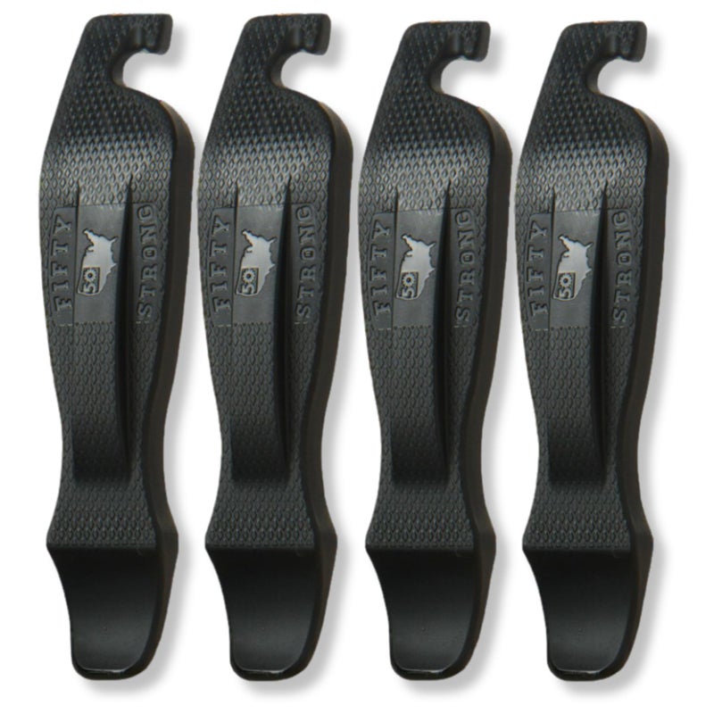 50 Strong Bike Tire Levers | Set Of 4 Ultra Strong Tire Spoons | Made In Usa | Easy Grip Interlocking Design | Must Have Bicycle Accessories & Bike Tools | Premium Tire Tools - Image 1