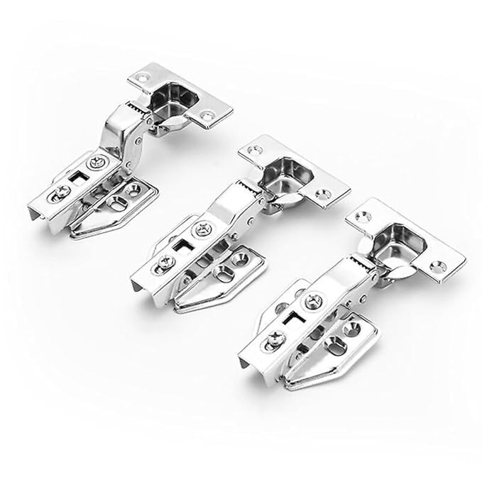 EDBIRET Stainless Steel 304 Grade Anti Rust Full Overlay 0 Crank Hydraulic Soft Close Auto Hinges for CabinetsCupboards 4 Hole Mounting Plate Pack of 2 - Image 4