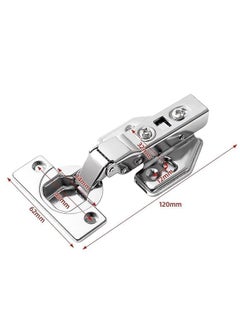 EDBIRET EDBIRET Stainless Steel 304 Grade Anti Rust Full Overlay 0 Crank Hydraulic Soft Close Auto Hinges for CabinetsCupboards 4 Hole Mounting Plate Pack of 2  - Image 2