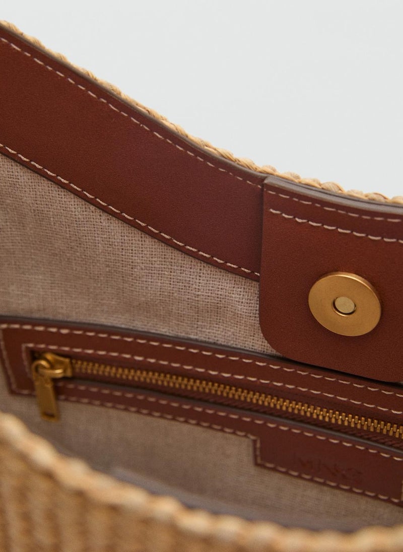 MANGO Contrast Canvas Shoulder Bag  - Image 5