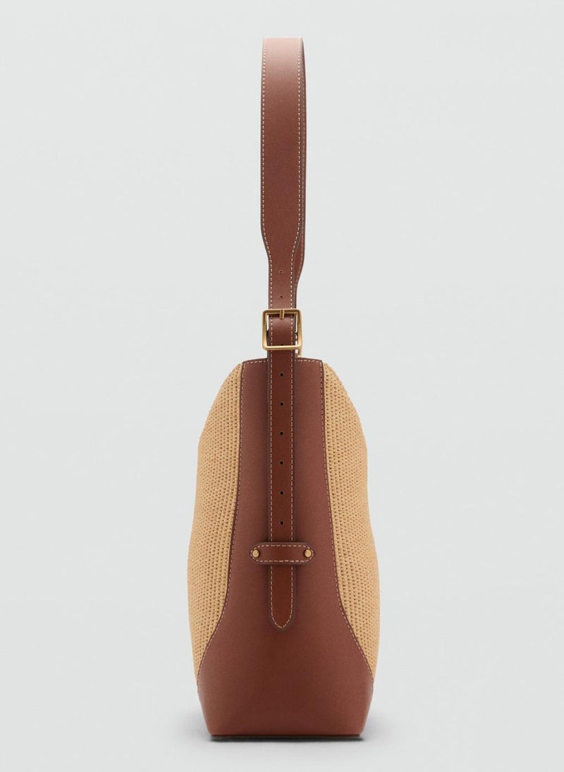 MANGO Contrast Canvas Shoulder Bag  - Image 3