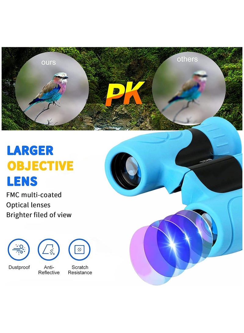AROAQ Kids Binoculars Shockproof 8 x 21 High Resolution Compact Kids Binoculars Real for 3-12 Boys and Girls Perfect for Bird Watching Hiking Camping Travel Birthday Gift - Image 2