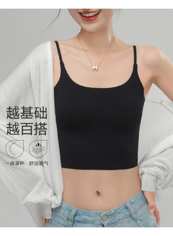 Top melon قميص بدون ظهر مريح وأنيق مع حمالة صدر مدمجة - Image 1