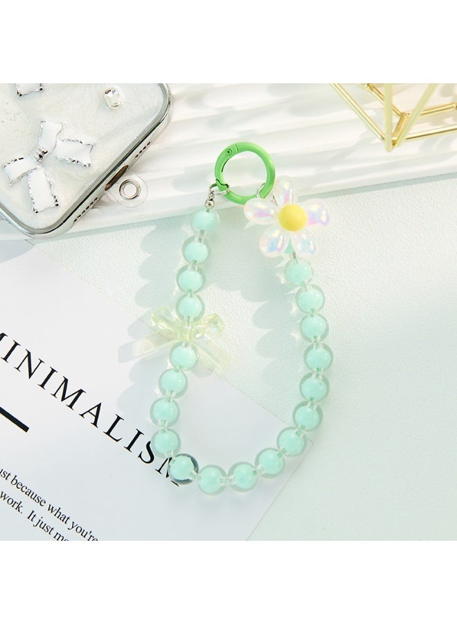 NIBEMINENT Beaded Phone Lanyard, Anti Lost Removable Wrist Strap, Slightly Fresh Bracelet Pendant, Phone Keychain Lanyard - Image 1