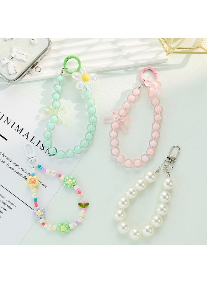 NIBEMINENT Beaded Phone Lanyard, Anti Lost Removable Wrist Strap, Slightly Fresh Bracelet Pendant, Phone Keychain Lanyard - Image 2