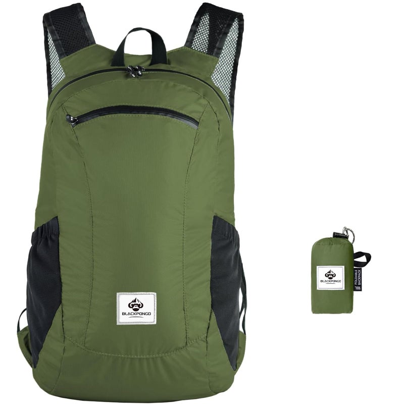 Blackpongo Small Backpack 18L Lightweight Packable Backpack for Travel, Airplane Travel Hiking Daypack (Green) - Image 1