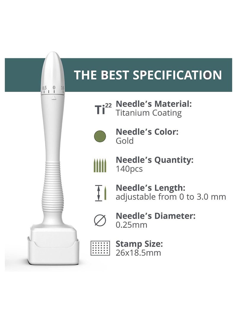 ATRJSZ 140 Adjustable Stamp Pins,for Hair, Beard Growth, Face, Body - Best Derma Roller Alternative - Image 3
