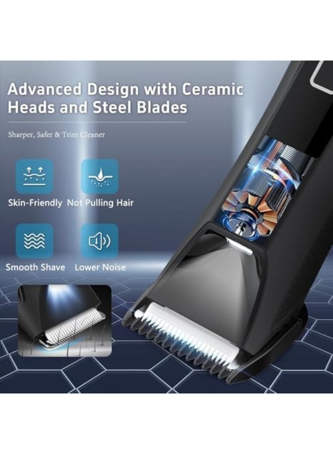 3-in-1 Men’s Body Hair Trimmer - Waterproof Nose Hair Trimmer with Foil Shaver, LED Display, Travel Lock - Lightweight Wet/Dry Grooming Kit for Men - Image 4