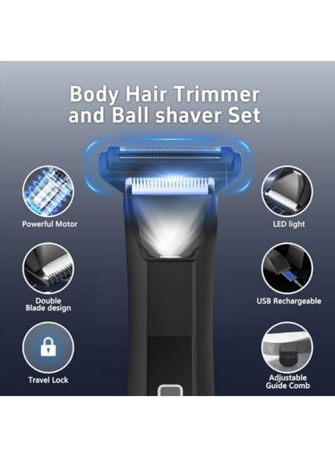 3-in-1 Men’s Body Hair Trimmer - Waterproof Nose Hair Trimmer with Foil Shaver, LED Display, Travel Lock - Lightweight Wet/Dry Grooming Kit for Men - Image 3