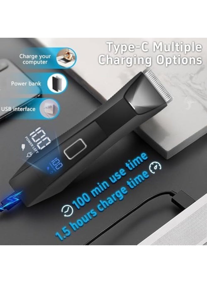 3-in-1 Men’s Body Hair Trimmer - Waterproof Nose Hair Trimmer with Foil Shaver, LED Display, Travel Lock - Lightweight Wet/Dry Grooming Kit for Men - Image 5