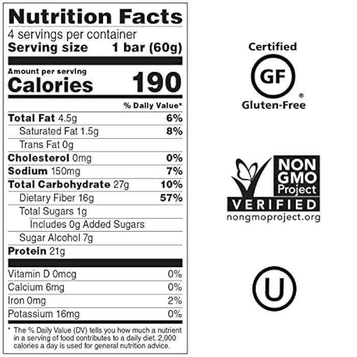 No Cow High Protein Bars, Birthday Cake, 21g Plant Based Vegan Protein, Keto Friendly, Low Sugar, Low Carb, Low Calorie, Gluten Free, Naturally Sweetened, Dairy Free, Non GMO, Kosher, 4 Pack - Image 2