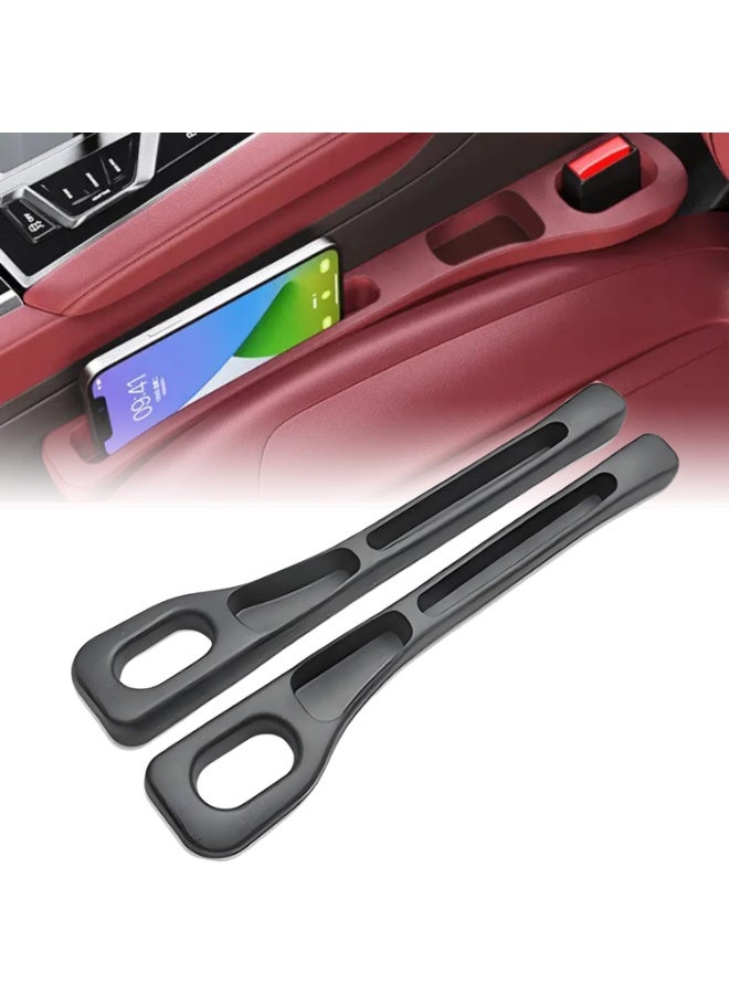 OSHIMA New Car Seat Side Gap Filler Organizer, Car Seat Gap Organizer with Phone Holder, Upgraded Leak-Proof Filling Strip Storage Box, Cars Accessories Car Side Seat Gap Filler for Prevent Falling (Black) - Image 1