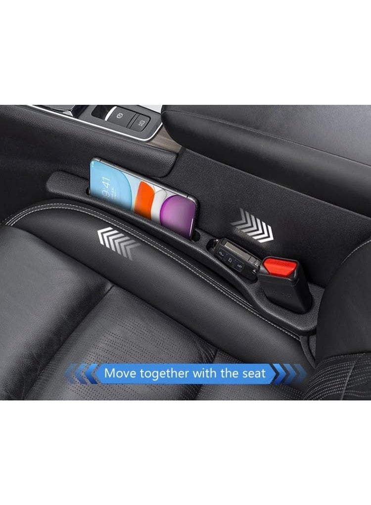 OSHIMA New Car Seat Side Gap Filler Organizer, Car Seat Gap Organizer with Phone Holder, Upgraded Leak-Proof Filling Strip Storage Box, Cars Accessories Car Side Seat Gap Filler for Prevent Falling (Black) - Image 4