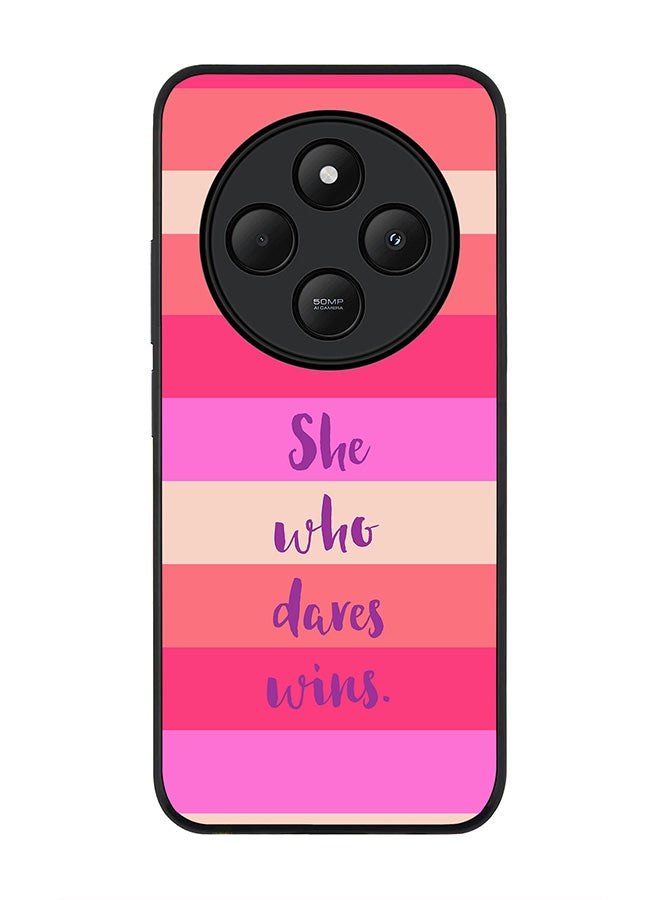 Stylizedd For Xiaomi Poco C75 Case,Slim fit Camera Protection, Shockproof Thin Phone cover - She who dares wins - Image 1