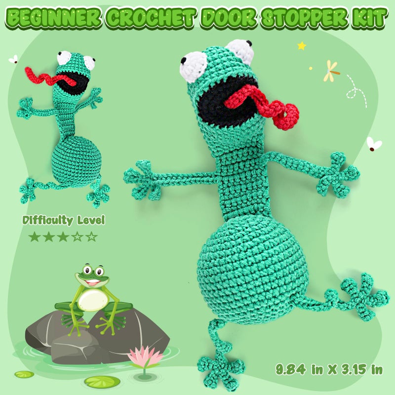 Crochetta Crochet Kit for Beginners, Crochet Starter Kit w Step-by-Step Video Tutorials, Beginner Crochet Kit for Adults Kids Women Men Complete Kit Included (Crochet Door Stop) - Image 5