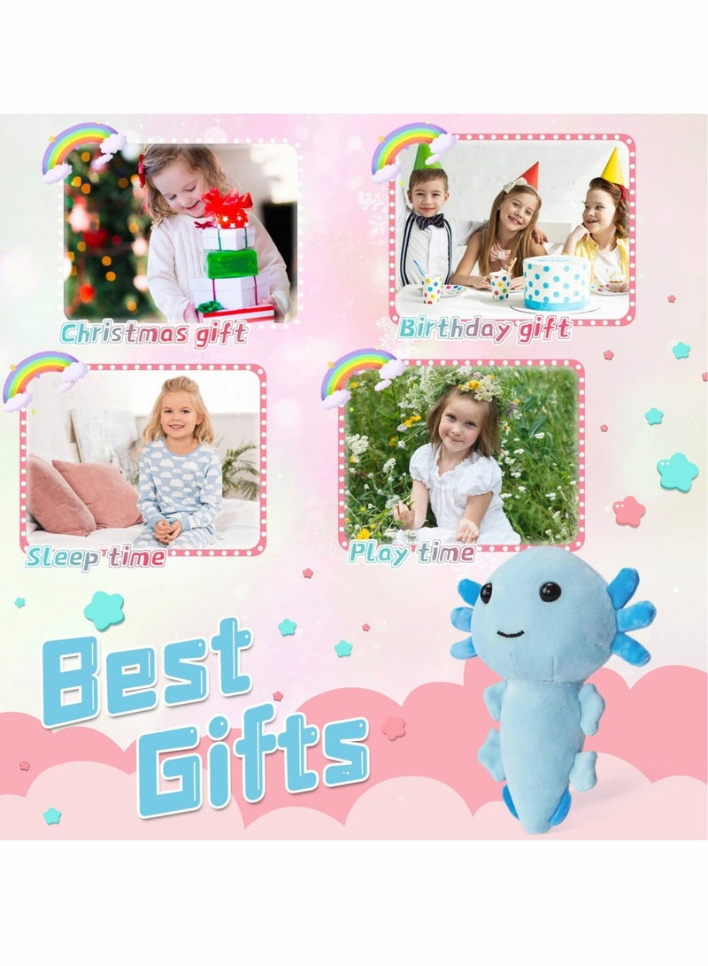 كابتن تيك 8 Inch Axolotl Stuffed Animal Soft Plush Squishy Toy Animals Throw Pillow Doll Cute Plushies Room Decor Great Gifts for Kids Birthday Blue - Image 3