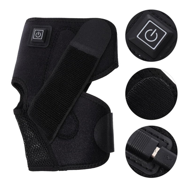 Heated Ankle Brace Support Wrap for Sprain Injury with Adjustable Compression, Black Electric Heating Ankle Stabilizer for Arthritis and Relief - Image 3