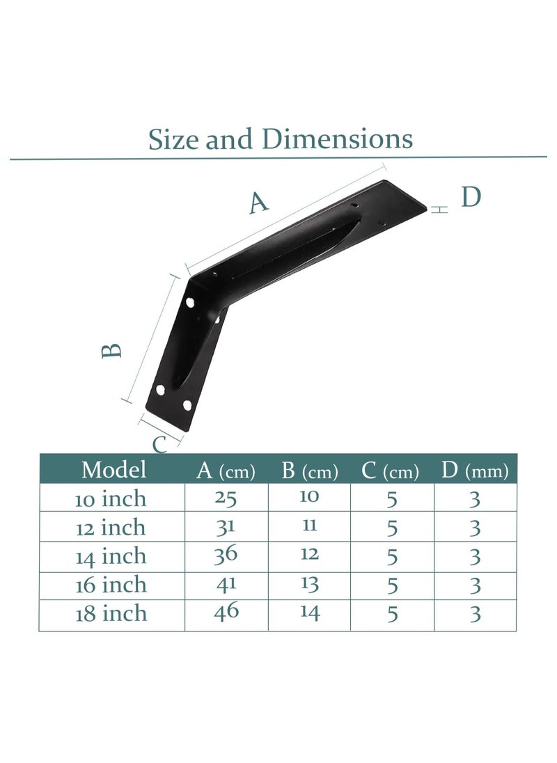 Vixel VIXEL Heavy Duty Shelf Brackets Corrosion-Resistant Reinforced and Sturdy Brackets for Shelf and Table Work Bench 16 inch 2 piece set  - Image 4