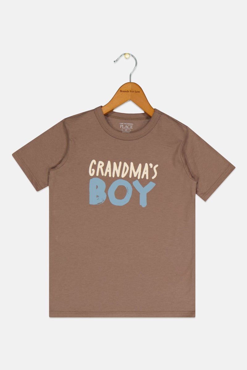 The Children's Place Toddlers Boy Graphic Print Short Sleeve T-Shirt, Tan - Image 2