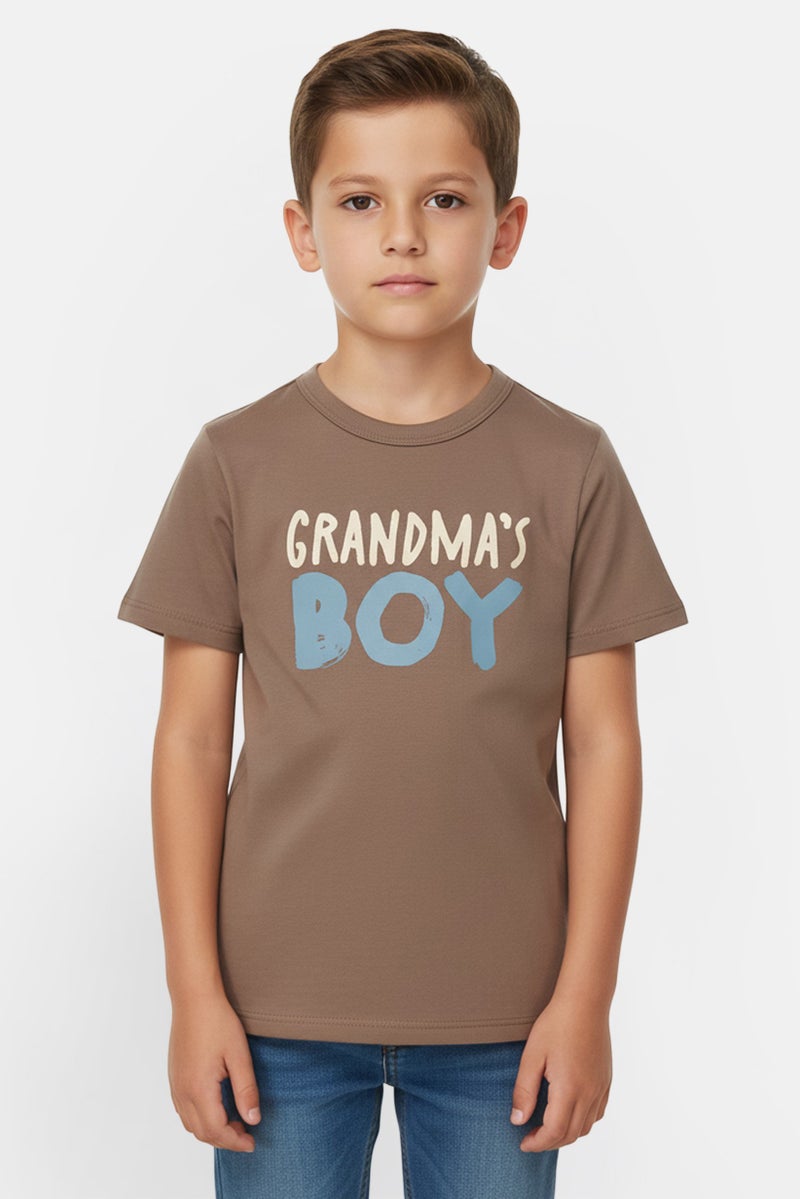 The Children's Place Toddlers Boy Graphic Print Short Sleeve T-Shirt, Tan - Image 1