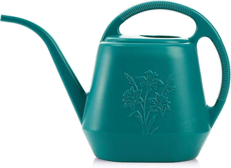 Fasmov 1-Gallon Plastic Watering Can with Comfortable Handle, Garden Watering Cans Long Spout for Indoor Outdoor Watering Plants (Green) - Image 1