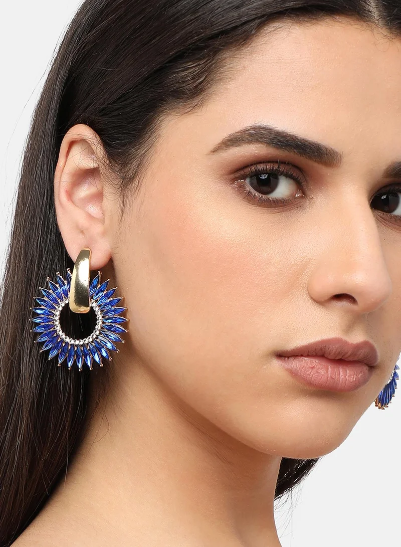 سوهي مطلية بالذهب مصمم الحجر انخفاض القرط الطرف