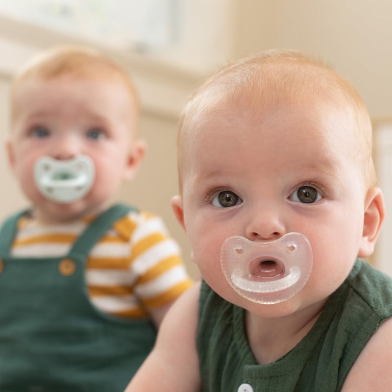 Chicco PhysioForma Luxe Orthodontic Pacifier for Babies 0-6 Months, One-Piece 100% Soft Silicone, Supports Breathing, Textured Shield & Handle, Included Sterilizing Case, BPA Free, 4-Pack, Multicolor - Image 2