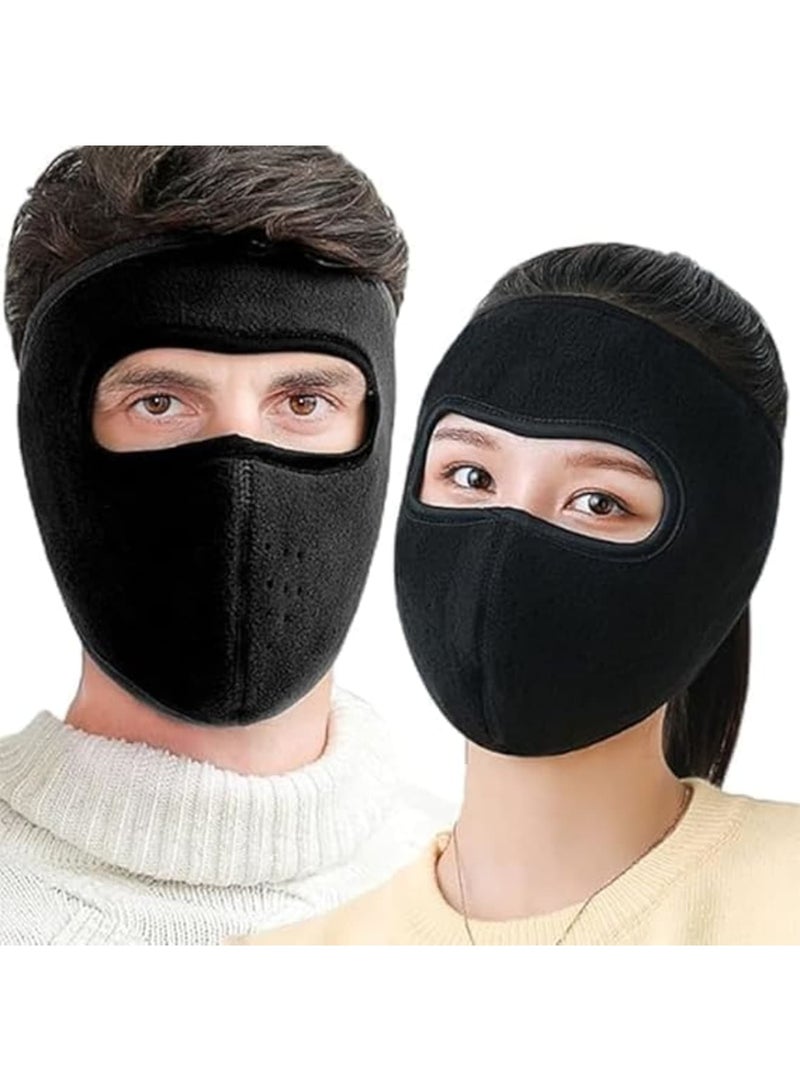 SYOSI Winter Face Mask, Fleece Full Face Cover for Cold Weather, Windproof Thermal Balaclava with Breathable Design, Outdoor Ski Cycling Hiking Gear for Men and Women, 2 Pack Black - Image 2