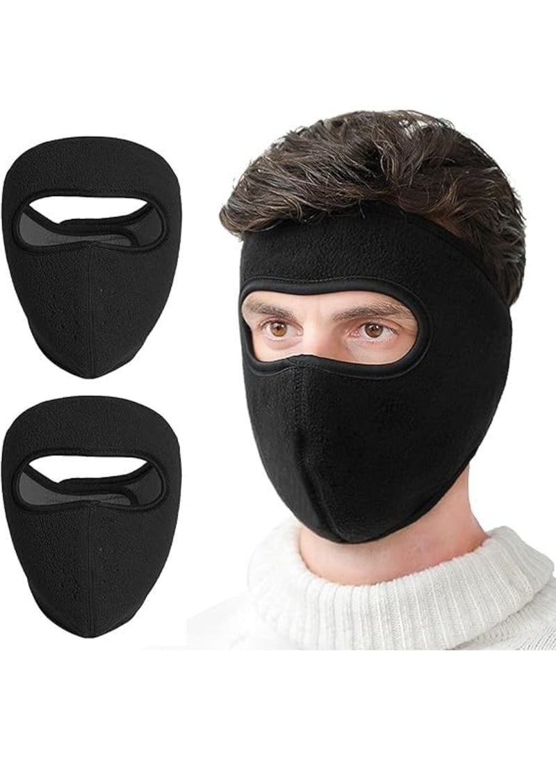 SYOSI Winter Face Mask, Fleece Full Face Cover for Cold Weather, Windproof Thermal Balaclava with Breathable Design, Outdoor Ski Cycling Hiking Gear for Men and Women, 2 Pack Black - Image 1