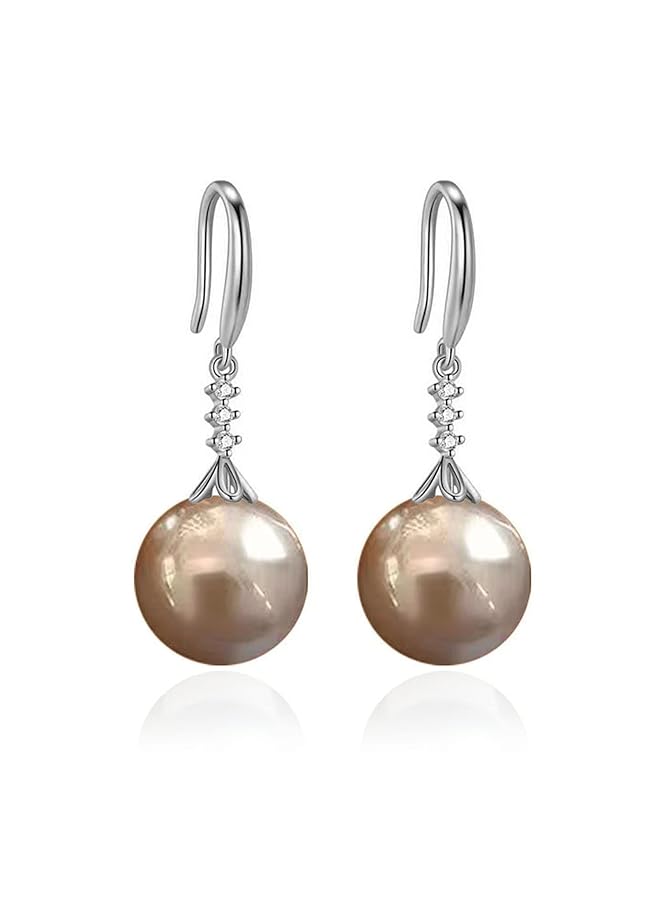 إيروريكس طقم أقراط متدلية من اللؤلؤ مطلية بالذهب أقراط متدلية من اللؤلؤ للنساء والفتيات - Image 1