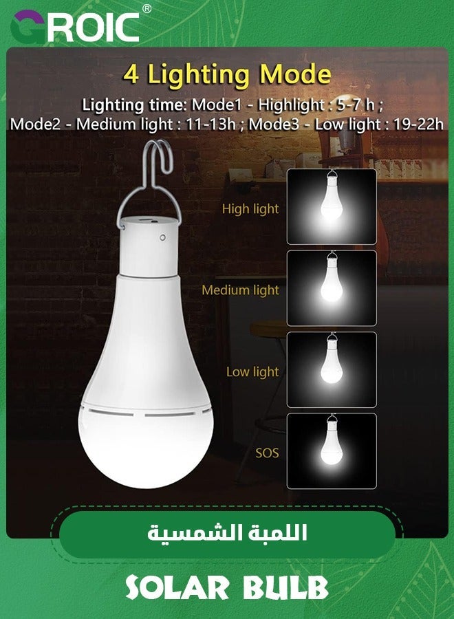جرويك مصابيح كهربائية محمولة بالطاقة الشمسية، LED للطوارئ قابلة لإعادة الشحن عبر USB مع مؤقت عن بعد لسقيفة المشي لمسافات طويلة والتخييم وخيمة الإعصار وانقطاع الطاقة ومصابيح خارجية وداخلية للمنزل والحديقة - Image 5