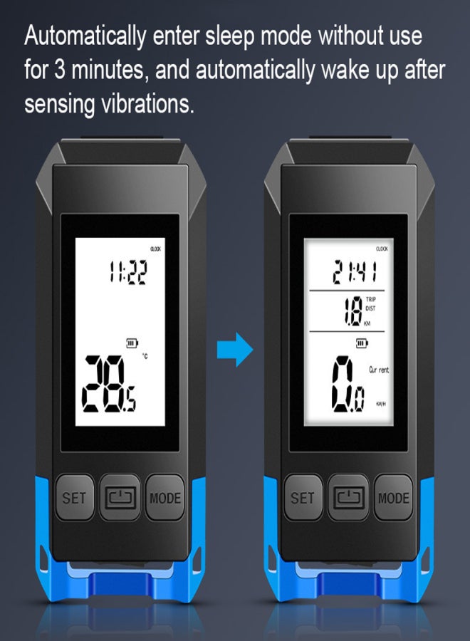 Generic Multifunctional Bike Cycling Speedmeter Wireless Bicycle Speed Meter with Light and Horn USB Rechargeable Waterproof Bike Speedometer Full Screen Backlight Cycling Accessory  - Image 3