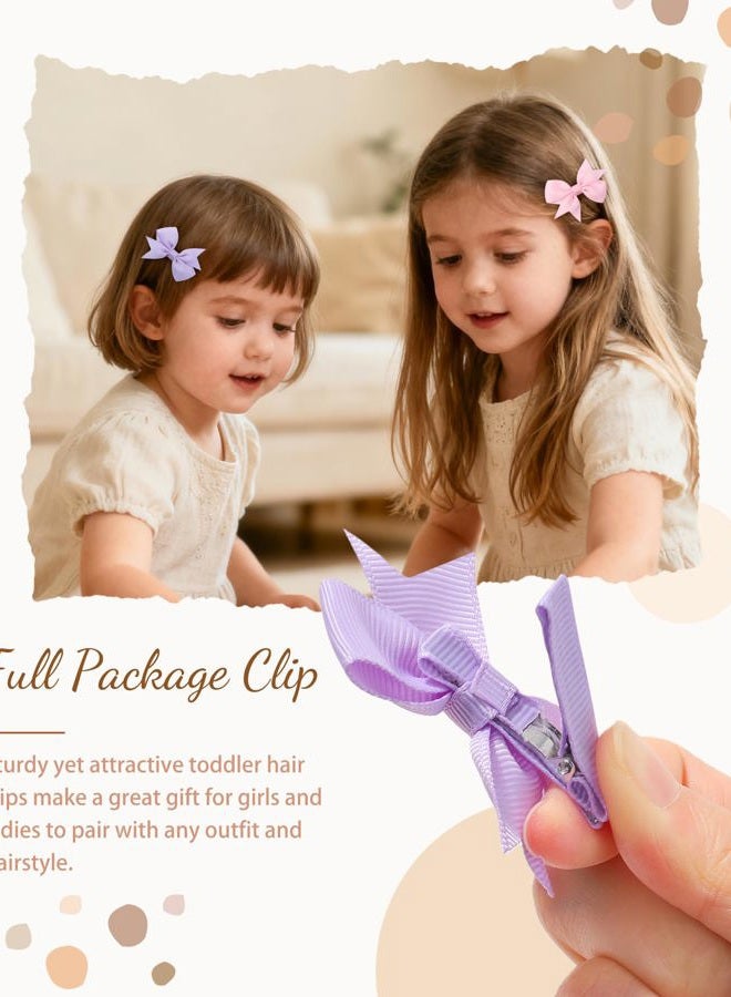 doboi 50PCS 2'' Baby Hair Bows Clips Fully Lined Tiny Grosgrain Boutique Solid Ribbon Mini Bows Alligator Clips for Girls Teens Infants Kids Toddlers Newborn - Image 2
