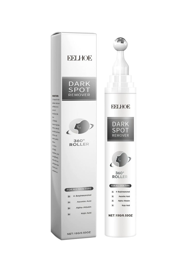EELHOE Dark Spot Remover For Face, Dark Spot Corrector with Roller, Precise Application, Hydrating Glow, Treatment for Age Spot Sun Spot Freckles Melasma Brown Spot 15G - Image 1