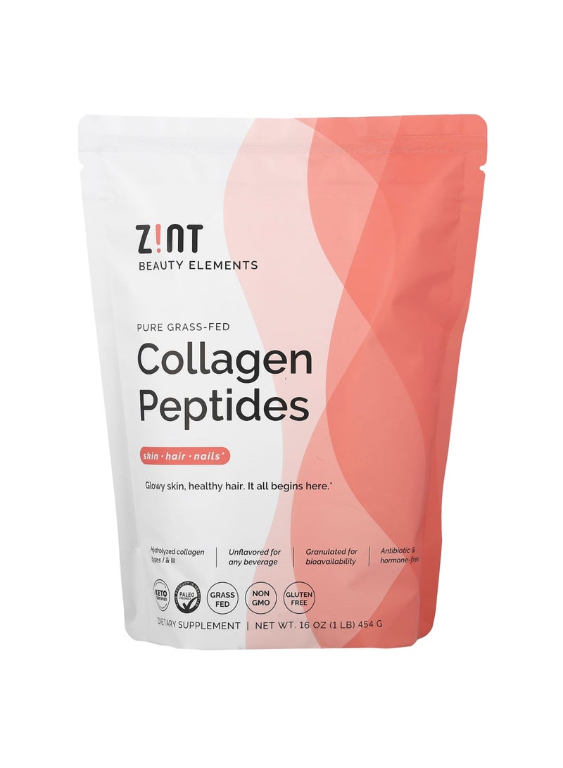 Pure Grass-Fed Collagen Peptides, Unflavored, Bag, 16 oz (454 g)